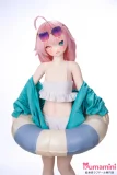 小野 142cm アニメラブドール ピンクの髪と水着 浮き輪持ち サングラス付き 上半身