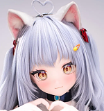 XYGO 141cm Cカップ 猫村栞ヘッド 白髪 猫耳風美少女ラブドール ソフトビニールヘッド+TPEボディ 二次元アニメ顔ドール