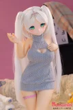 MWGIRL 芙芙 85cm バスト大 リアルラブドール 銀髪ロング グリーンアイ 正面立ち姿