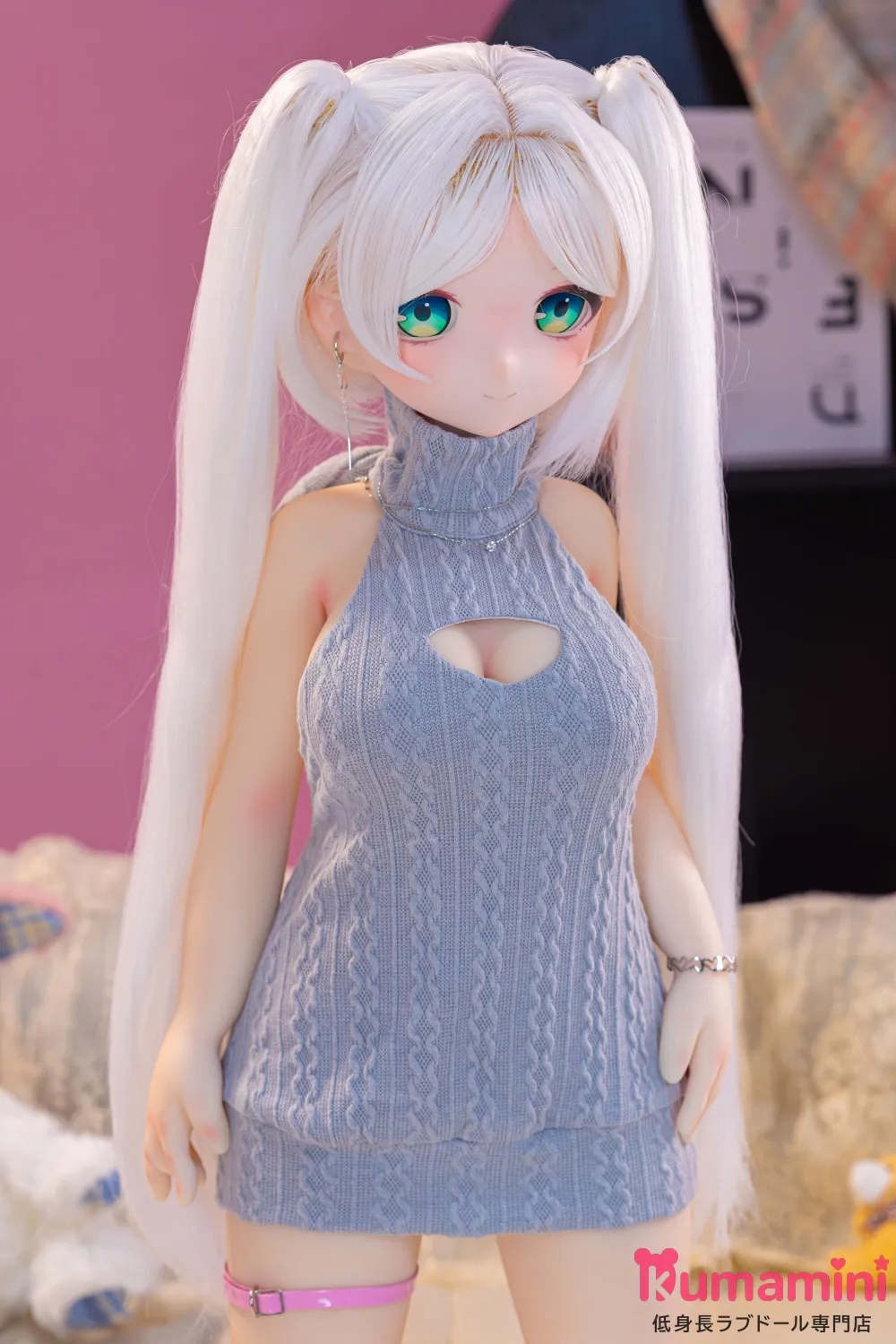 MW Girl(魔物姫)  85cm 芙芙 バスト大  グレーニットワンピース ツインテールスタイル 二次元美少女ラブドール 宣材写真はシリコン製ボディ