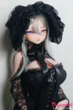 Elsababe 黒田梨奈 140cm RAD039 魔女風 二次元ダッチワイフ 黒レース 危ない雰囲気の美少女 側面ビュー