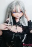 魔女風ラブドール 黒田梨奈 140cm RAD039 Elsababe 紫のアイ 黒レース 正面上半身