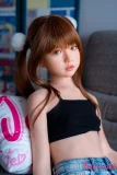 AGB08 衣音 Jcute 137cm 黒キャミソール フルシリコン製ラブドール 側面ビュー
