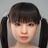 J-cute 149cm AGD02 紬 バスト平 ブラウンツインテール 縞模様衣装 可愛いリアル美少女 フルシリコン製ダッチワイフ