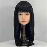 J-cute 149cm AGD02 紬 バスト平 ブラウンツインテール 縞模様衣装 可愛いリアル美少女 フルシリコン製ダッチワイフ