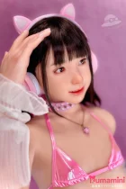 J-cute 149cm バスト平 AGD02 紬ヘッド 猫耳ヘッドホン ピンクの水着姿 可愛い美少女 フルシリコン製ラブドール