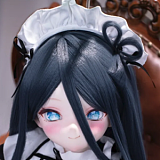XYGO 141cm Cカップ R04ヘッド 艾莉 黒髪 サイドポニー ブルーアイ メイド風アニメラブドール 宣伝写真はシリコンヘッド＋TPEボディ カスタマイズ可能