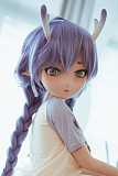BCDOLL 【NSシリーズ】N01Aヘッド あやか （Ayaka） 146cm Cカップ  シルバーグレーヘア うさ耳付き アニメ風リアルドール フルシリコン製 カスタマイズ可能