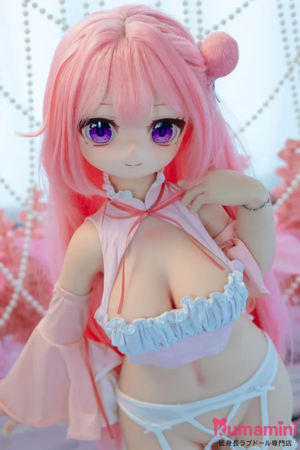MW Girl(魔物姫)  85cm 桃桃 ピンクロングヘア 紫瞳 セクシーなアニメ美少女 二次元風ラブドール 宣材写真はシリコン製ボディ バスト大