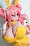 Elsababe AHR018 ブルーアイ リボンアクセサリー付き 正面アップ 立ち姿 横を向く姿 リアルラブドール
