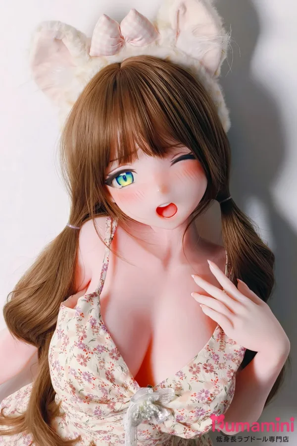 Elsa Babe 140cm-M RAD054 莓谷恋Ichigotani Koiヘッド ブラウンツインテール 猫耳風アクセ付き かわいいアニメ系美少女ラブドール フルシリコン製  カスタマイズ可