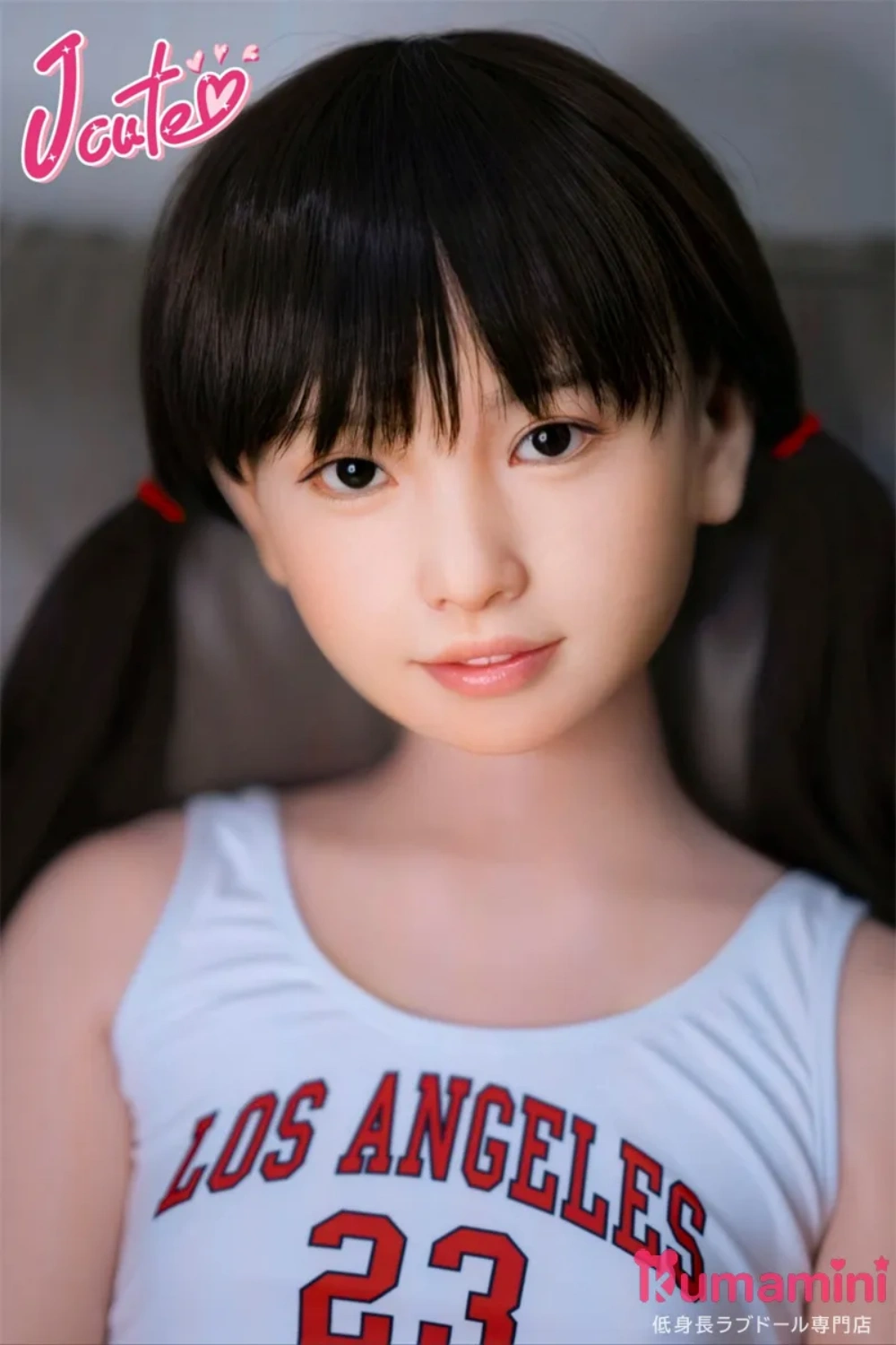 J-cute 149cm AGD01 澪（ミオ）黒髪 ツインテールスタイル スポーツウェア風衣装 かわいいリアル美少女ラブドール フルシリコン製 カスタマイズ可能