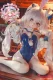 羊角社doll 141cm AAカップ 拉菲 銀髪ツインテール うさ耳アニメラブドール ビニール製ヘッド+S-TPE製ボディ 宣伝写真は手描きメイク仕様 宣伝写真と同じ同じ衣装付き