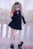 MWGirl 115cm 瑠瑠香 学園風デーマのラブドール 銀髪ロング スカートを着た美少女 正面全身