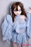 Elsababe 水城理沙 RAD021 140cm 等身大ラブドール 正面上半身 ヘッドアクセを付けた姿 ブルー衣装を着た美少女