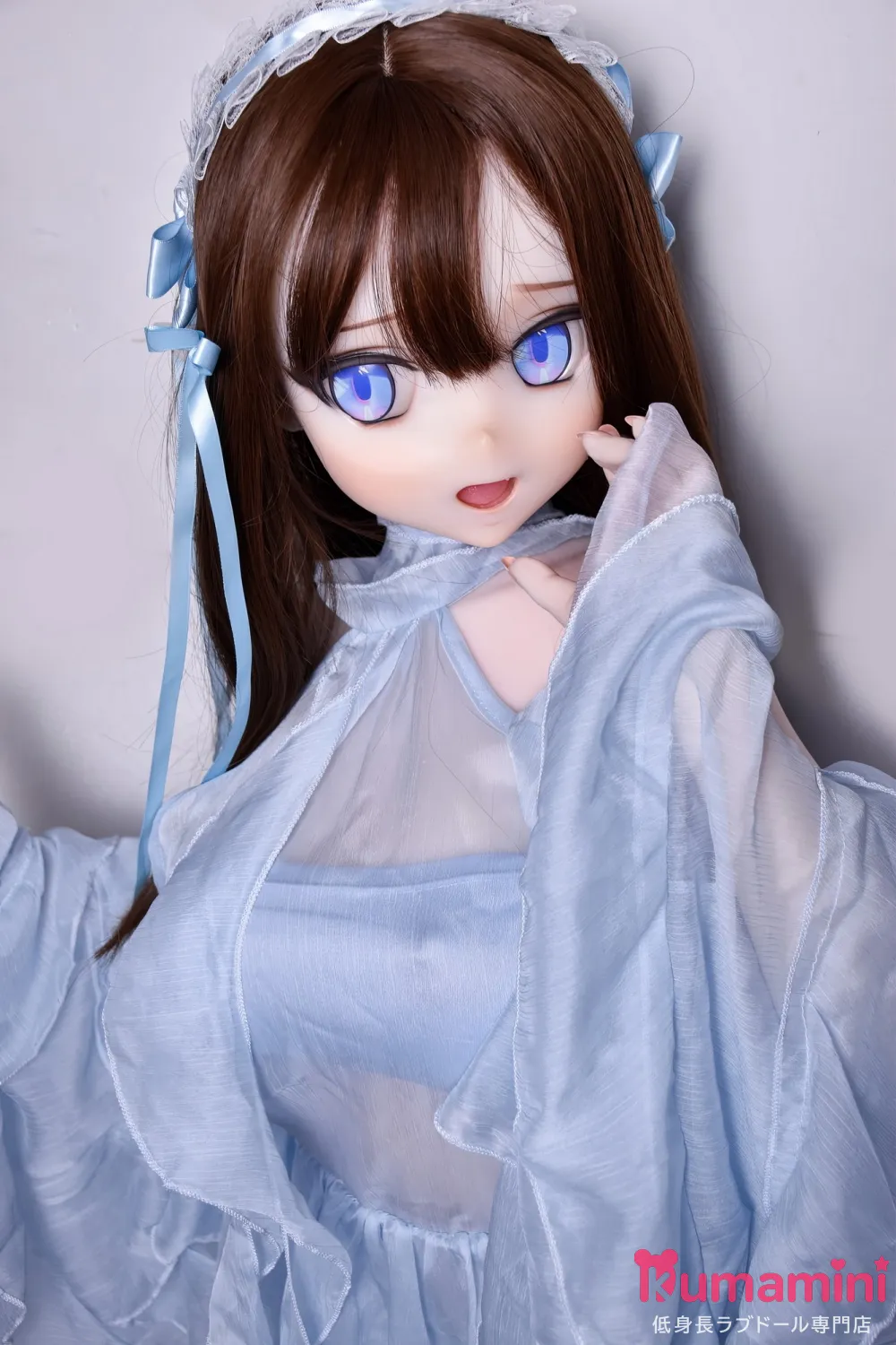 Elsa Babe 140cm-M RAD021 水城理沙Mizuki Risaヘッド ブラウンヘアとブルーアイ 優雅なシフォンスタイルのアニメ美少女 フルシリコン製  カスタマイズ可 宣伝写真はピンク肌