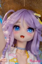 WMdoll 141cm GE-001ヘッド パープルヘアとブルーアイ 白ドレスを着た美少女アニメ美少女 フルシリコン製 カスタマイズ可能 二次元ラブドール