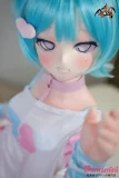 MOZU 121cm 咲初 水色のショート 可愛い表情 アニメラブドール 正面顔 ヘアアクセ付き