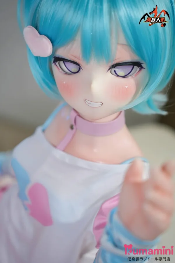 MOZU DOLL 【SR級】 121cm バスト大 咲初（saki）水色ショートヘア 紫色の瞳 可愛い衣装を着た美少女ラブドール ソフト ビニール製頭部+TPE製ボディ