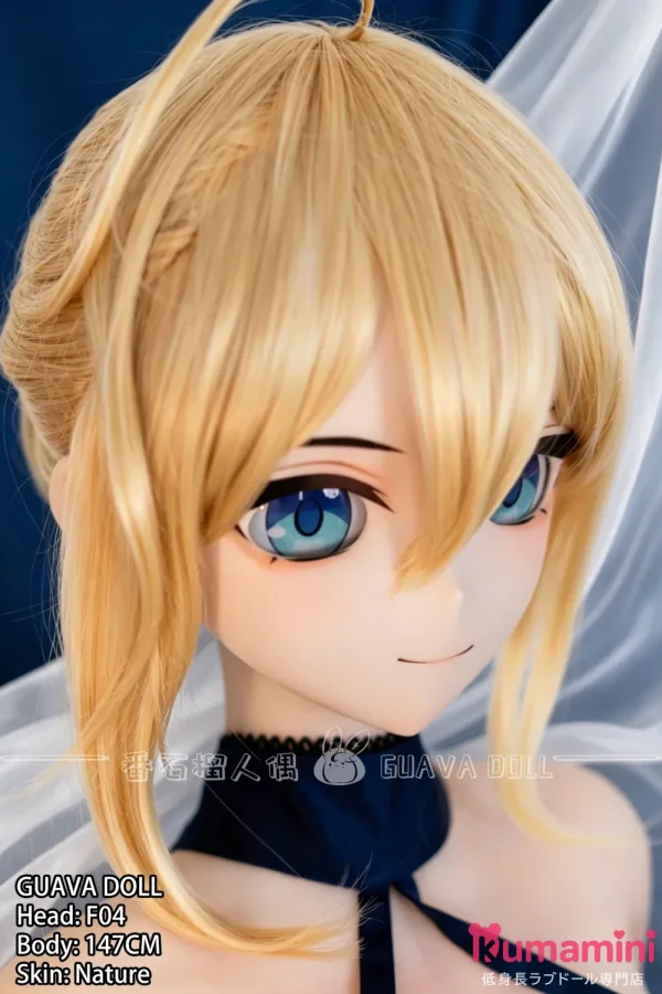 GUAVADOLL F04ヘッド 147cm Dカップ 金髪とブルーアイのアニメ美少女 セイバーコス アーサー王 アニメ系ラブドール
