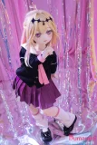 MWGirl 路路可 大きな紫色の瞳 115cm 正面全身 可愛いポーズ 学生ラブドール
