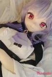 紫髪ロングヘアのアニメドール 二次元フェイスのドール 