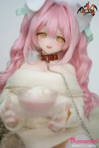 MOZU DOLL 【SR級】 121cm 佩佩 犬耳アクセ ピンクヘア 可愛い犬系美少女 アニメラブドール ソフトビニール製頭部+TPE製ボディ カスタマイズ可能