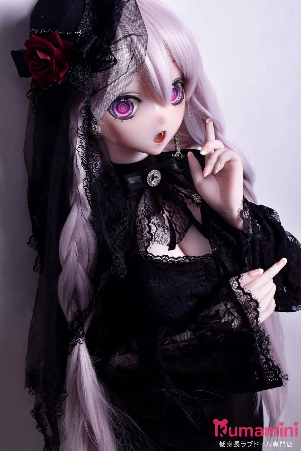 Elsa Babe 140cm M RAD047 花守薰Hanamori Kaori ゴシックロリータ風 シルバーラベンダーヘア 紫瞳 二次元美少女ラブドール フルシリコン製 カスタマイズ可能