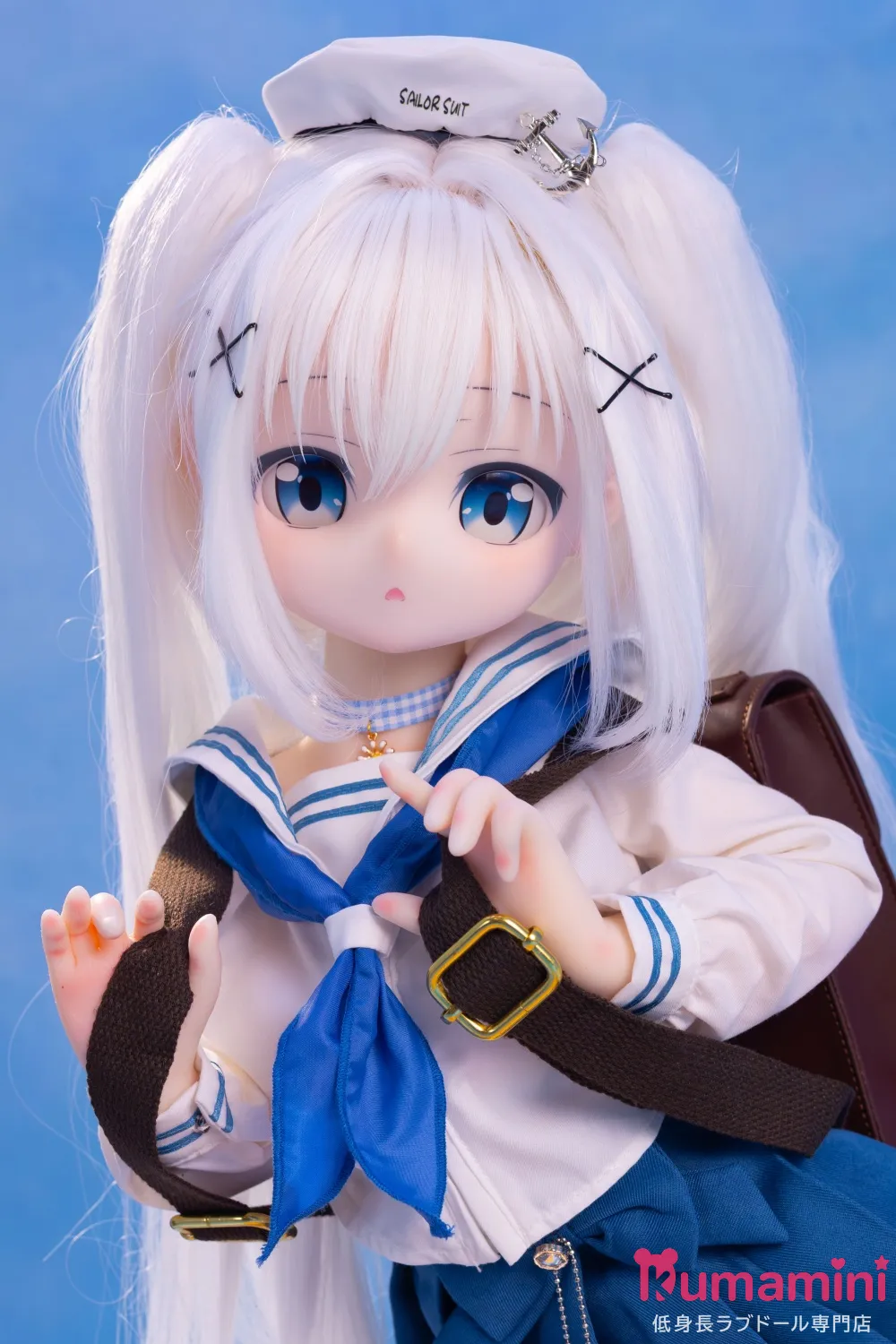 MW Girl(魔物姫)  85cm 小枝 白髪 ツインテールスタイル セーラー服 学生風ラブドール 可愛い二次元美少女 宣材写真はシリコン製ボディ バスト中
