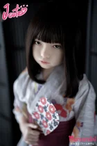 J-cute 128cm AGB35 楓ヘッド 黒髪 和風衣装 扇子を持つ美少女 ラブドール 宣伝画像はシリコンヘッド＋TPEボディ ボディ素材選択可能