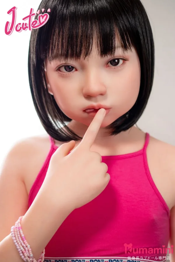 J-cute 128cm AGB35 楓ヘッド 黒髪ボブ カジュアル衣装 可愛いリアルラブドール 宣伝画像はシリコンヘッド＋TPEボディ ボディ素材選択可能