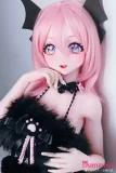 ゴシック風衣装のラブドール ピンクヘア 口開け表情