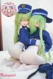 背後姿 エロい姿勢のラブドール ネイビーカラーの衣装 141cm