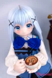 コーヒーを持ったダッチワイフ 120cm 水色ヘア