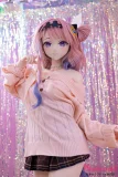 立ちポーズのリアルドール ピンクと紫の混じるヘア MWGirl