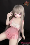 ピースポーズのアニメラブドール 正面顔 元気な笑顔