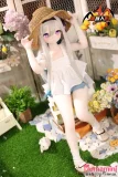 本の上に座るリアルドール 白肌美少女 ミニドール
