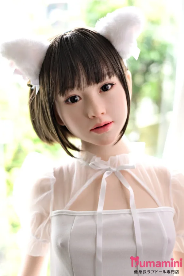 J-cute シームレス 144cm 貧乳 AGD38 遥（はるか）猫耳 純白ワンピース バスト平 リアルラブドール フルシリコン製  カスタマイズ可能