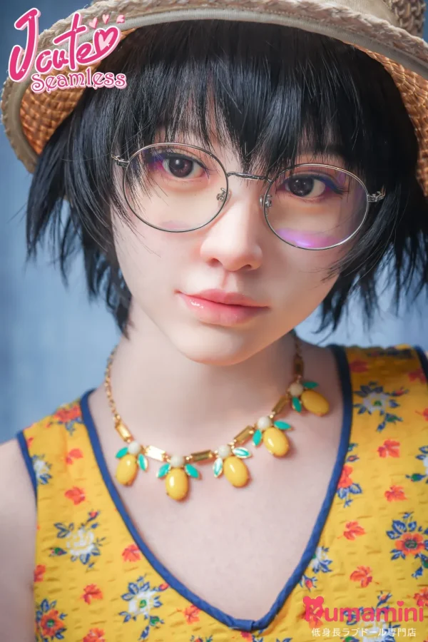 J-cute シームレス 153cm Bカップ AGE01 咲良（さくら）ヘッド フルシリコン製  帽子付き 短髪美少女 リアルダッチワイフ軟質ヘッド＆口開閉機能付き