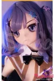 WMdoll 141cm Fカップ GE-001ヘッド パープルヘアとブルーアイ 白ドレスを着た美少女アニメ美少女 フルシリコン製 カスタマイズ可能 二次元ラブドール