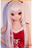 WMdoll 141cm Fカップ GE-001ヘッド パープルヘアとブルーアイ 白ドレスを着た美少女アニメ美少女 フルシリコン製 カスタマイズ可能 二次元ラブドール
