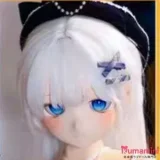 WMdoll 141cm Fカップ GE-001ヘッド パープルヘアとブルーアイ 白ドレスを着た美少女アニメ美少女 フルシリコン製 カスタマイズ可能 二次元ラブドール