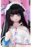 WMdoll 141cm Fカップ GE-001ヘッド パープルヘアとブルーアイ 白ドレスを着た美少女アニメ美少女 フルシリコン製 カスタマイズ可能 二次元ラブドール