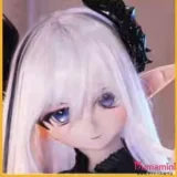 WMdoll 141cm Fカップ GE-001ヘッド パープルヘアとブルーアイ 白ドレスを着た美少女アニメ美少女 フルシリコン製 カスタマイズ可能 二次元ラブドール