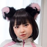 J-cute 133cm バスト平 AGD19 萌咲（もえ）ヘッド ラブドール ロり系 LL団 フルシリコン製 リアルドール 猫耳ヘアバンド