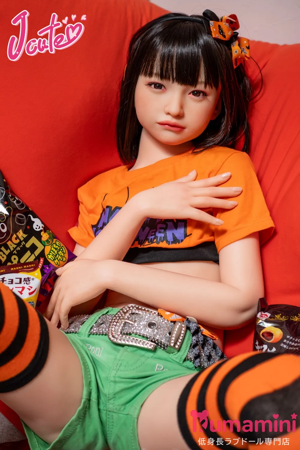J-cute 137cm AAカップ AGD26 夏美ヘッド ハロウィン風美少女 かわいい リアルラブドール フルシリコン製 カスタマイズ可能