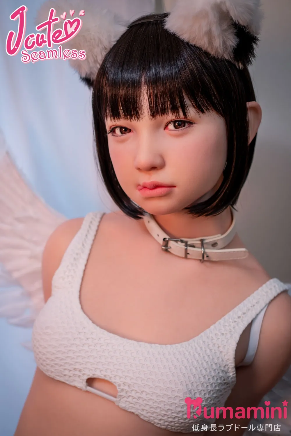 J-cute シームレス 153cm Bカップ AGE02 結月（ゆずき）ヘッド フルシリコン製 天使コス セクシー美少女 等身大ラブドール 軟質ヘッド＆口開閉機能付き