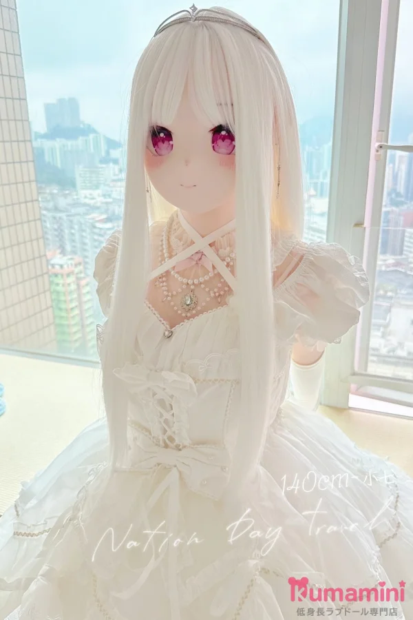 Real Girl 140cm Cカップ 9kg 小七 白髪ロングの二次元美少女ラブドール 布製 アニメ風
