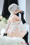 白い髪 PVCヘッド シリコン製ボディ コスプレ リアルドール