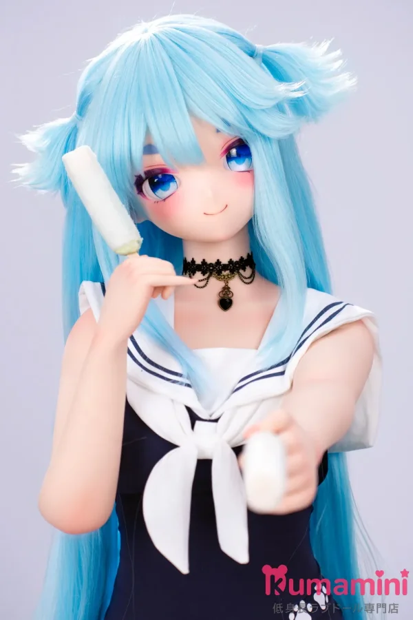 XYGO 148cm Aカップ R04ヘッド 尼亚 水色ロングヘア セーラー風水着美少女 二次元アダルトドール 宣伝写真はフルシリコン製 カスタマイズ可能 宣伝画像と同じ衣装付き